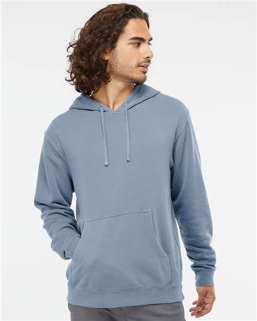Pigment Slate Blue Midweight Pigment-Dyed Hooded Sweatshirt - PRM4500