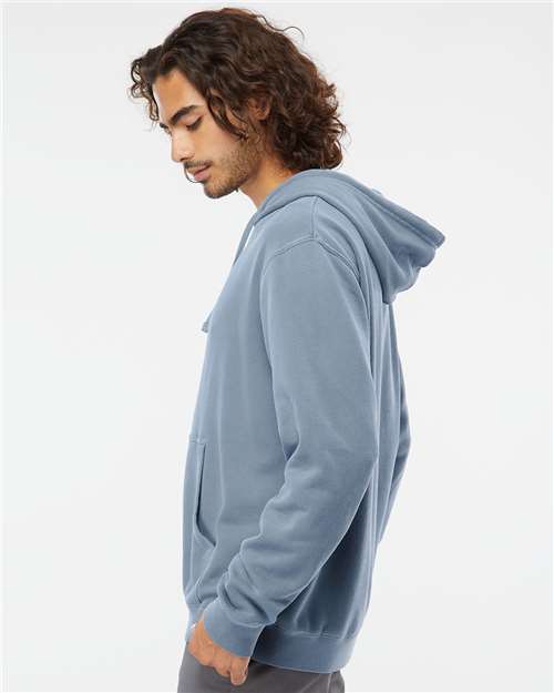 Pigment Slate Blue Midweight Pigment-Dyed Hooded Sweatshirt - PRM4500