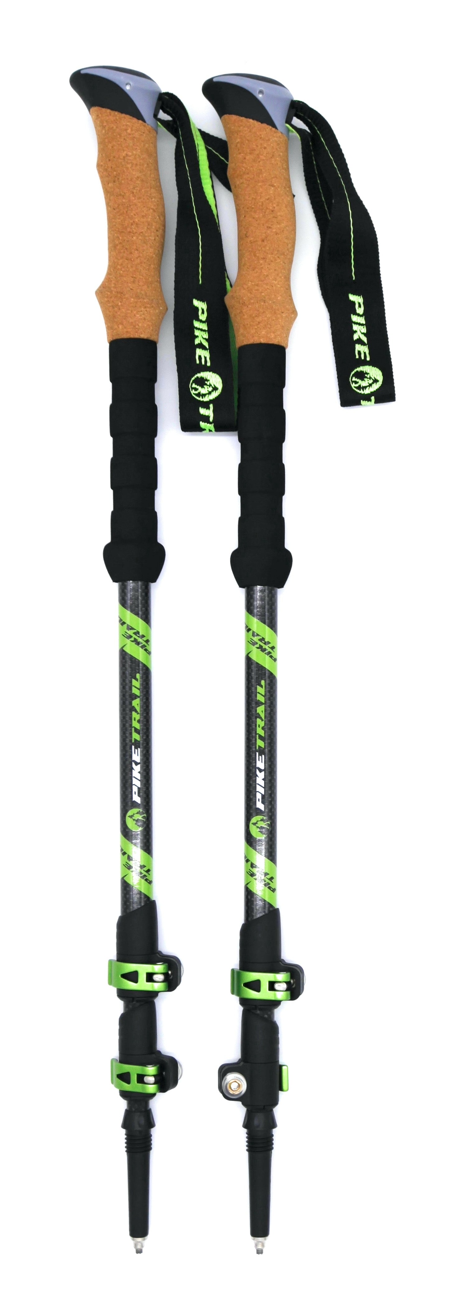 Pike Trail Carbon Fiber Trekking Poles: High Performance Hiking Sticks for Hunting and Nordic Walking - Forest Green