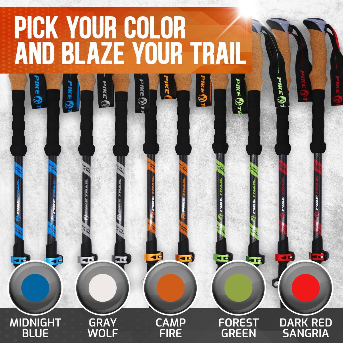 Pike Trail Carbon Fiber Trekking Poles: High Performance Hiking Sticks for Hunting and Nordic Walking