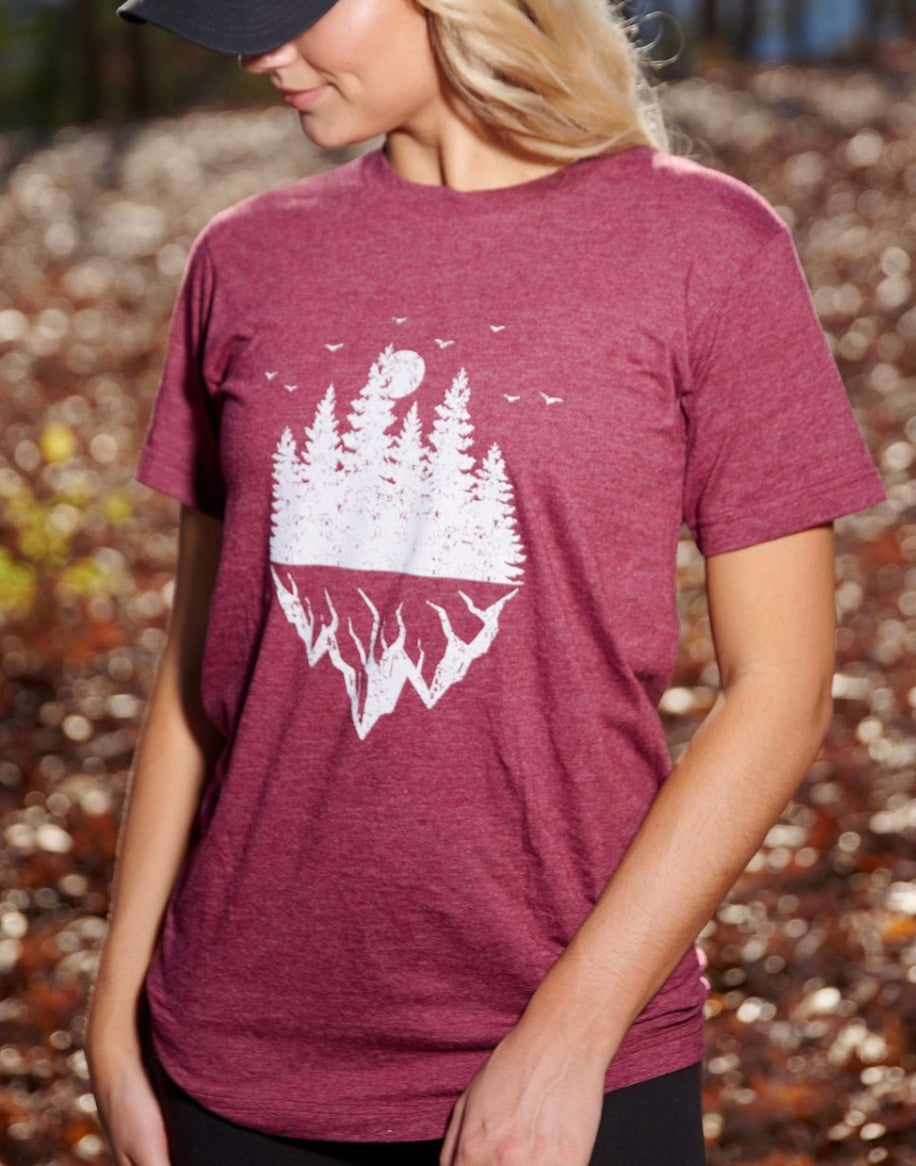 Pike Trail Comfy Tee’s & Easy Going Hoodies - Heather Burgundy Tee / Small