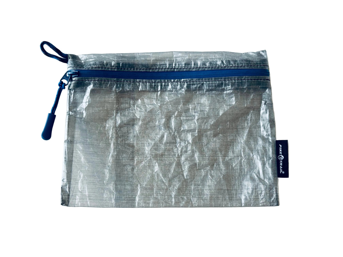 Pike Trail Dyneema Ultralight Bags - Medium.34oz (6’’ h x 8’’ W) / Grey 1oz W/ Blue Zipper