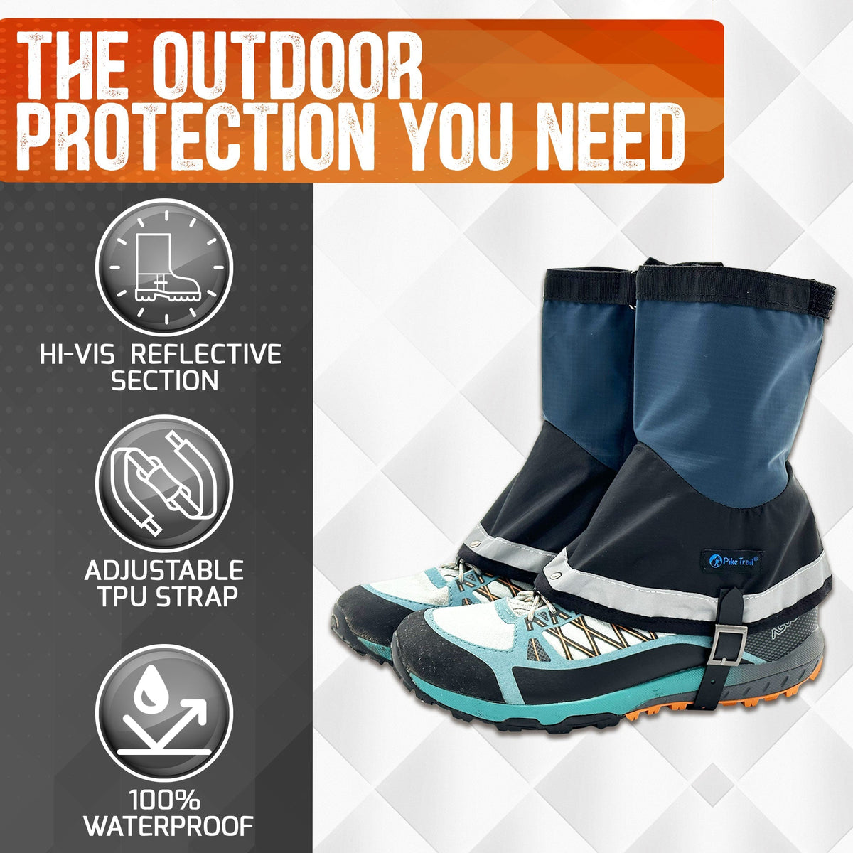 Pike Trail Mid Length Gaiters Small/medium Adjustable Fit