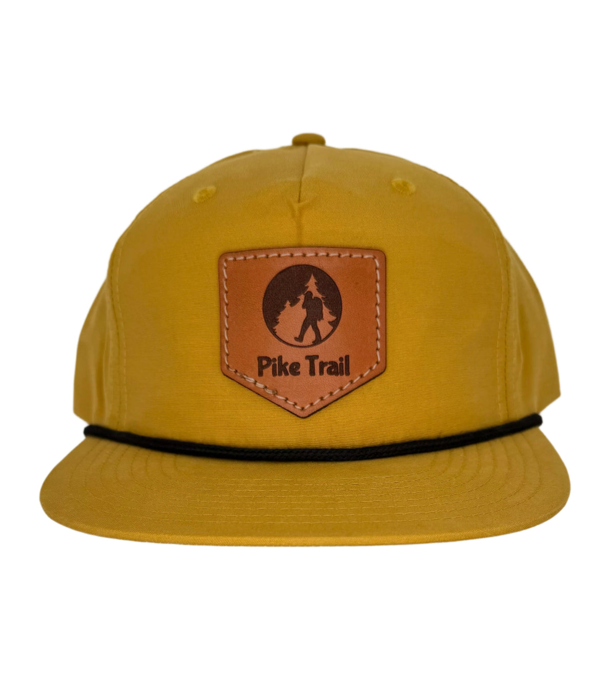 Pike Trail Rawhide Leather Patch Hats - Biscuit W/black Rope Richardson 256 Umpqua Snapback (gold)
