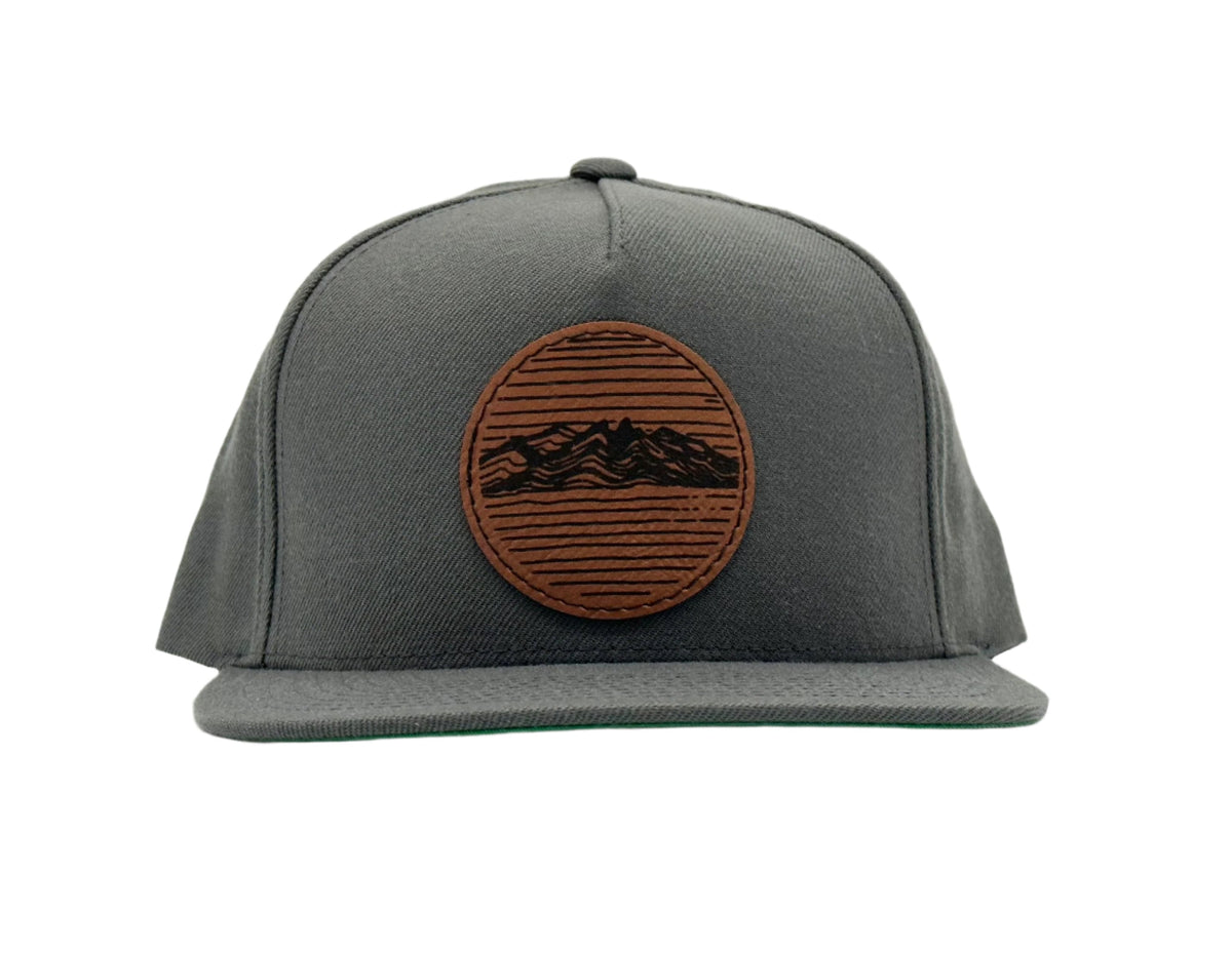 Pike Trail Rawhide Leather Patch Hats - Classic Wool Blend Snapback (dark Grey)