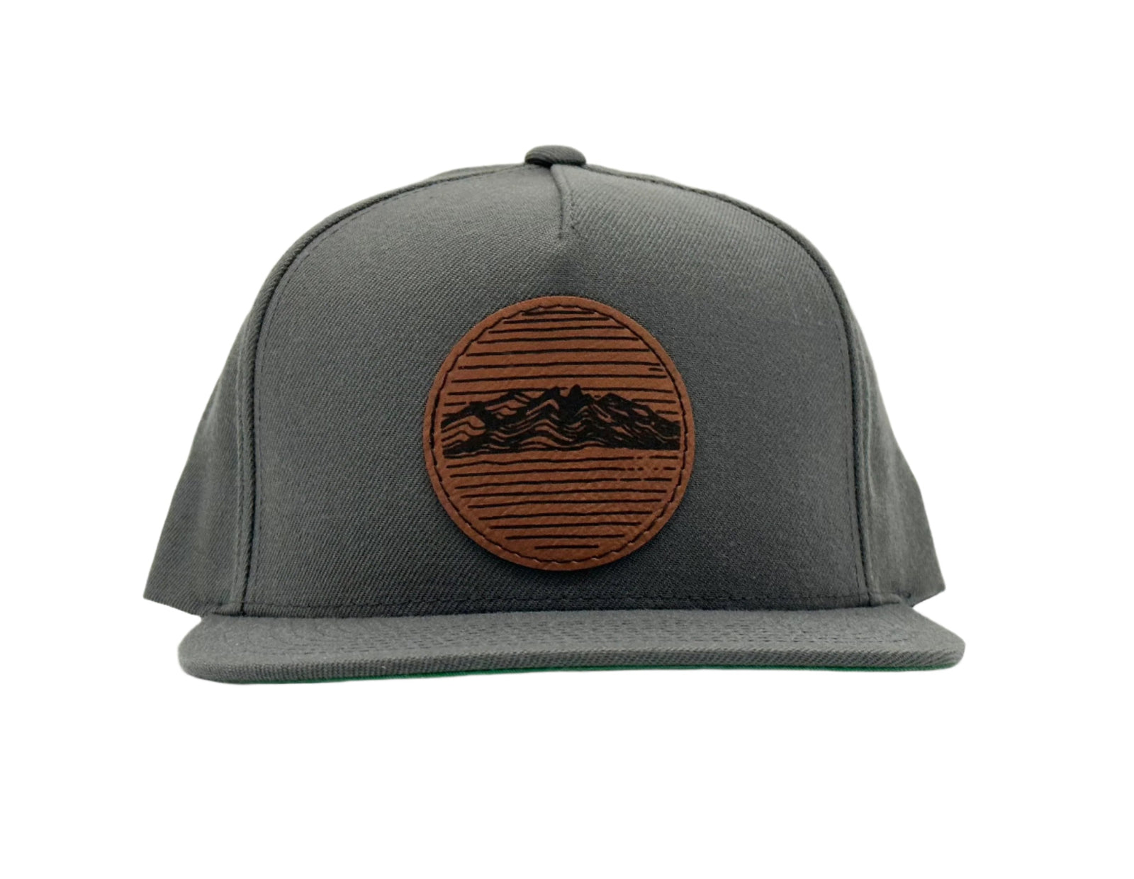 Pike Trail Rawhide Leather Patch Hats - Classic Wool Blend Snapback (dark Grey)