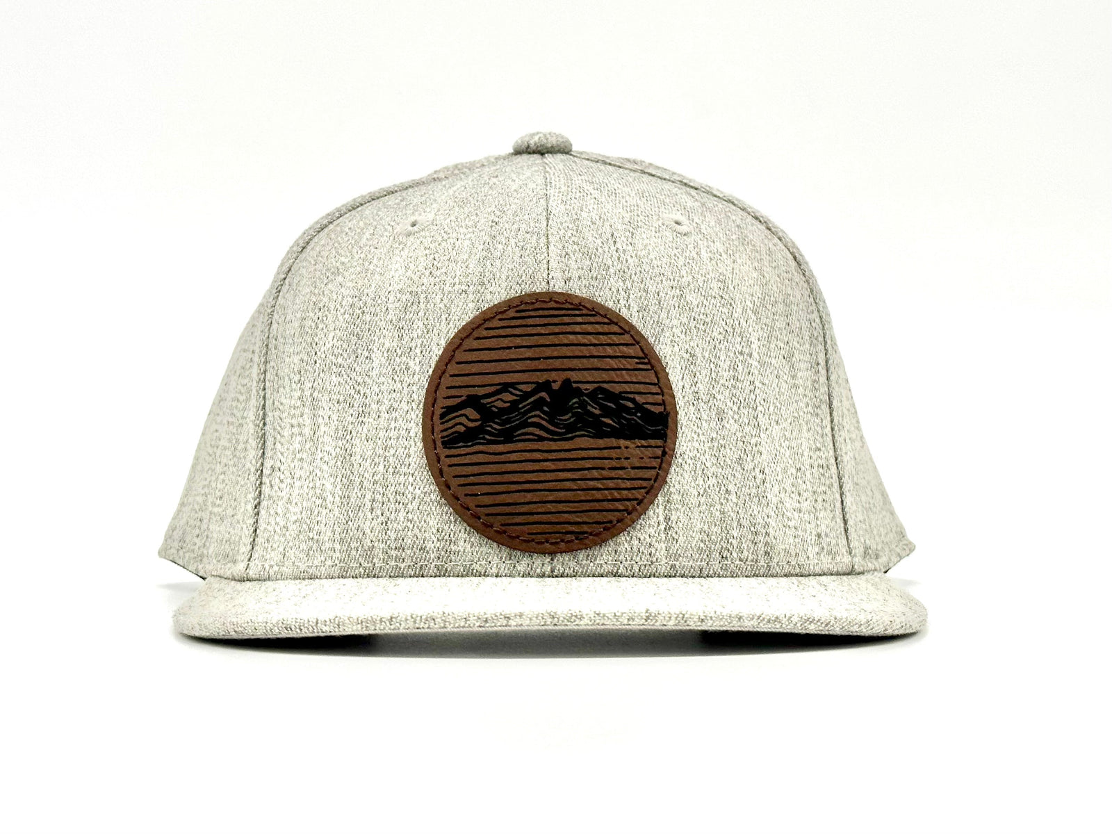 Pike Trail Rawhide Leather Patch Hats - Classic Wool Blend Snapback (dark Grey)