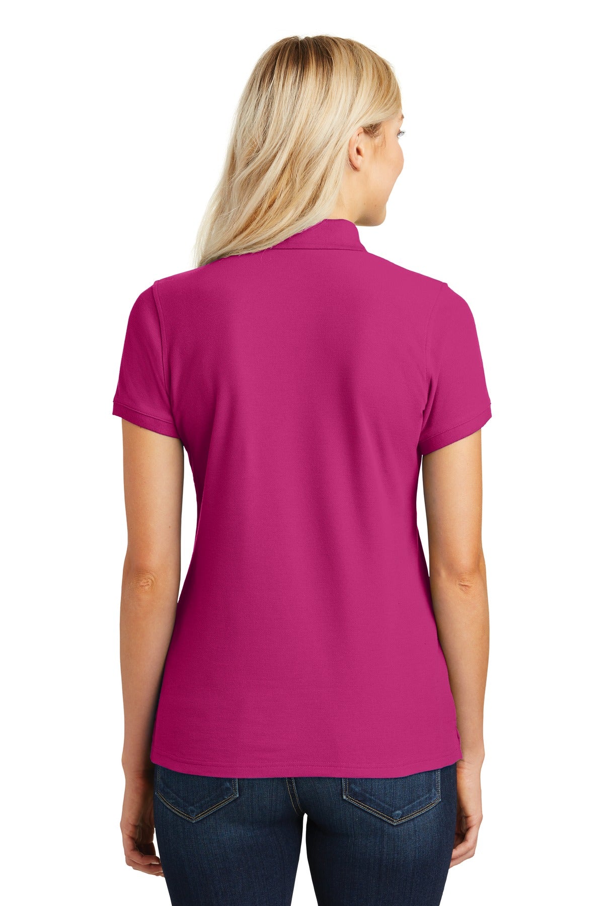 Pink Azalea Port Authority Women's Core Classic Pique Polo. L100