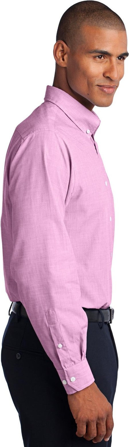 Pink Orchid Port Authority Crosshatch Easy Care Shirt. S640