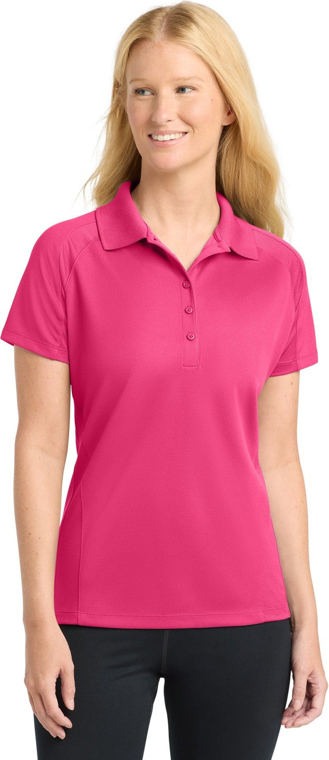 Pink Raspberry Sport-Tek Women's Dri-Mesh Pro Polo. L474