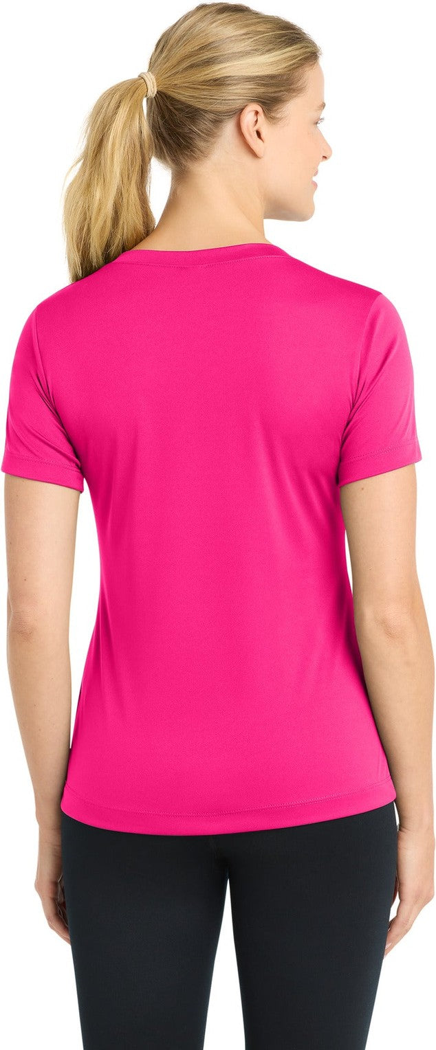Pink Raspberry Sport-Tek Women's PosiCharge Competitor V-Neck Tee. LST353