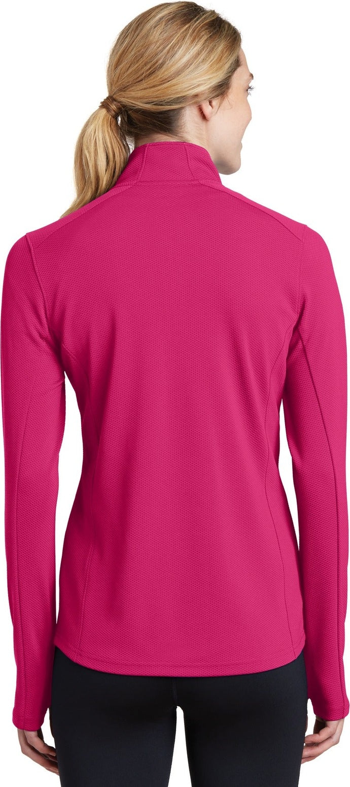 Pink Raspberry Sport-Tek Women's Sport-Wick Textured 1/4-Zip Pullover. LST860