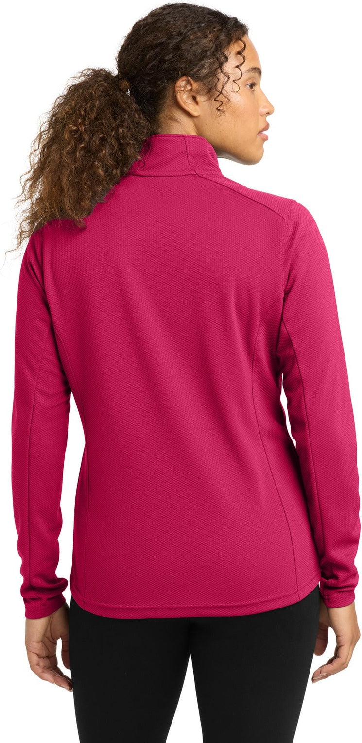 Pink Raspberry Sport-Tek Women's Sport-Wick Textured 1/4-Zip Pullover. LST860
