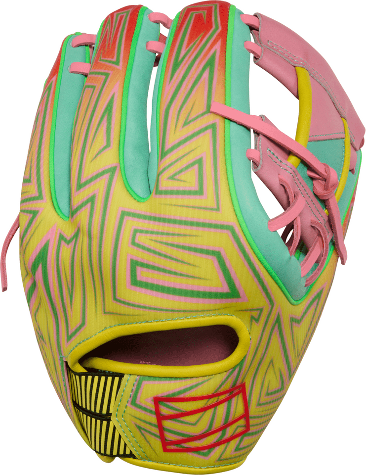 Rawlings REV1X 11.50" Infield Baseball Glove REV204-2XPG - Yellow Pink