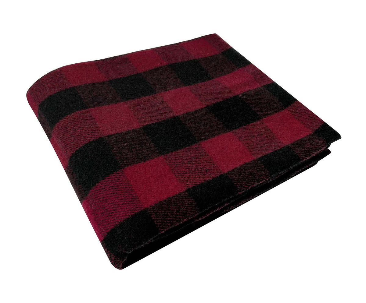 Plaid Wool Blanket 62’’x 80’’ - Red