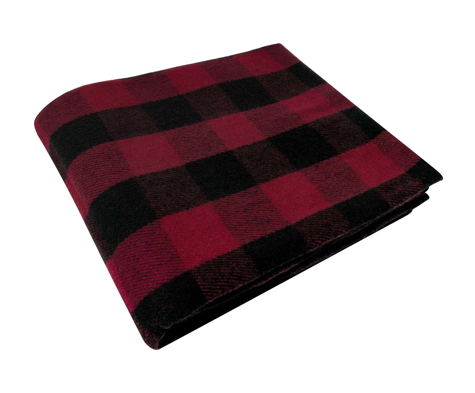 Plaid Wool Blanket 62’’x 80’’ - Red