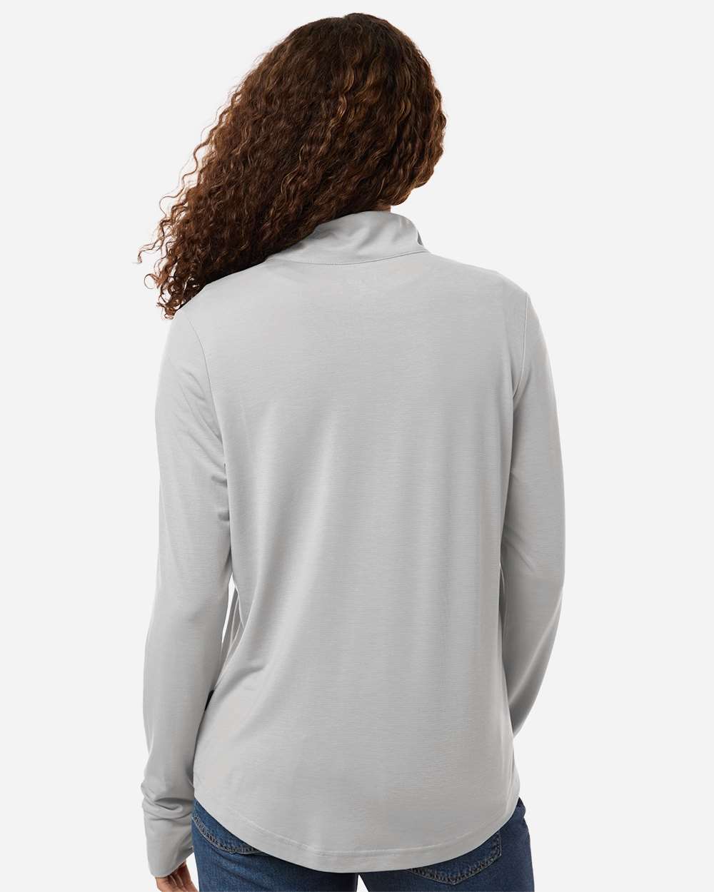 Platinum/ Carbon Women's Jaq Stretch Performance Quarter-Zip - NE405W plain