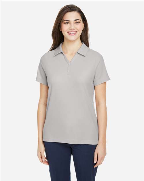 Left View of Platinum Women's Fusion ChromaSoft™ Pique Polo - CE112W