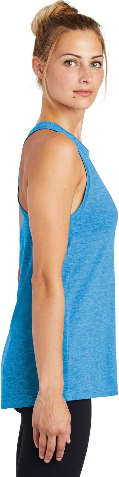 Pond Blue Hthr Sport-Tek Women's PosiCharge Tri-Blend Wicking Tank. LST402