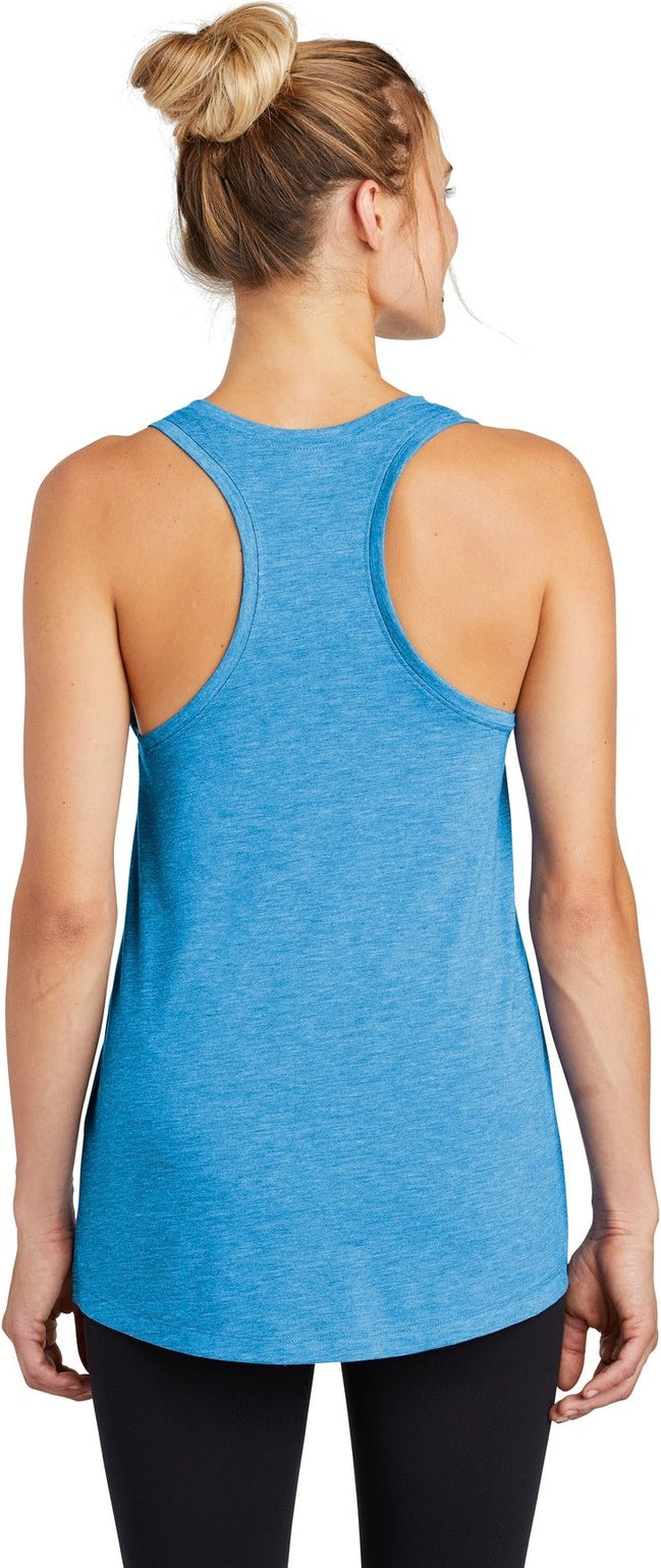 Pond Blue Hthr Sport-Tek Women's PosiCharge Tri-Blend Wicking Tank. LST402
