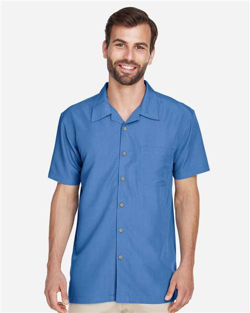 Pool Blue Men&#39;s Barbados Textured Camp Shirt - M560
