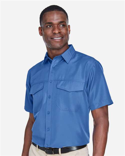 Pool Blue Men&#39;s Key West Short Sleeve Performance Staff Shirt - M580