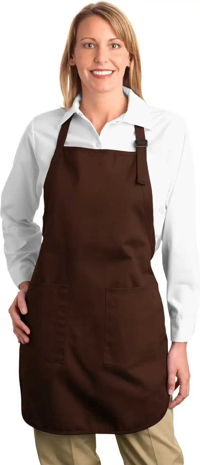 Port Authority A500 Full Length Apron with Pockets Coffee Bean / one Size Fits Most