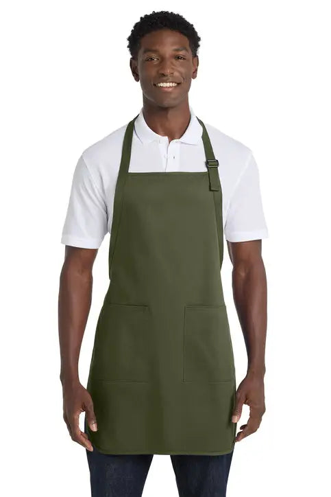 Port Authority A500 Full-length Apron with Pockets - Olive Drab Green - Adult Osfa