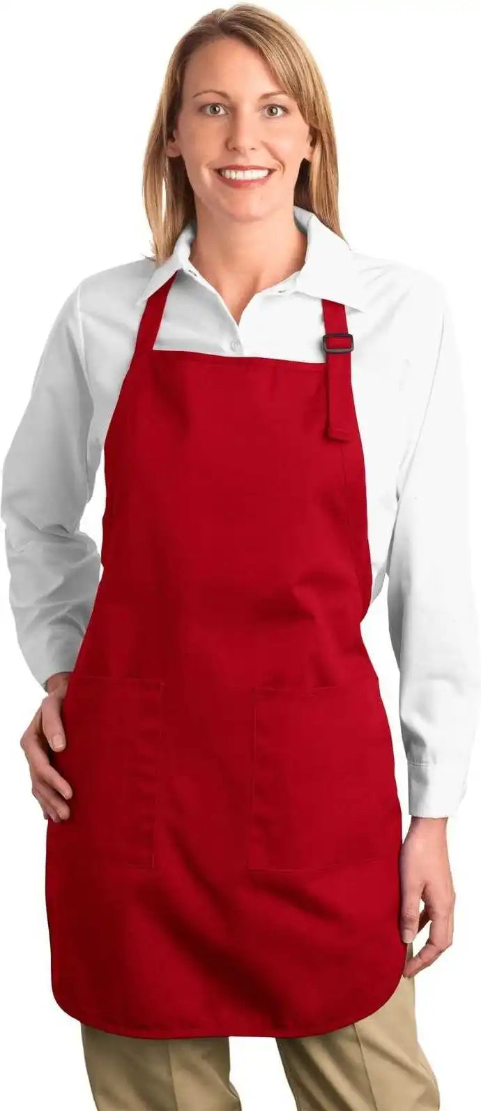 Port Authority A500 Full-length Apron with Pockets - Red - one Size Fits Most