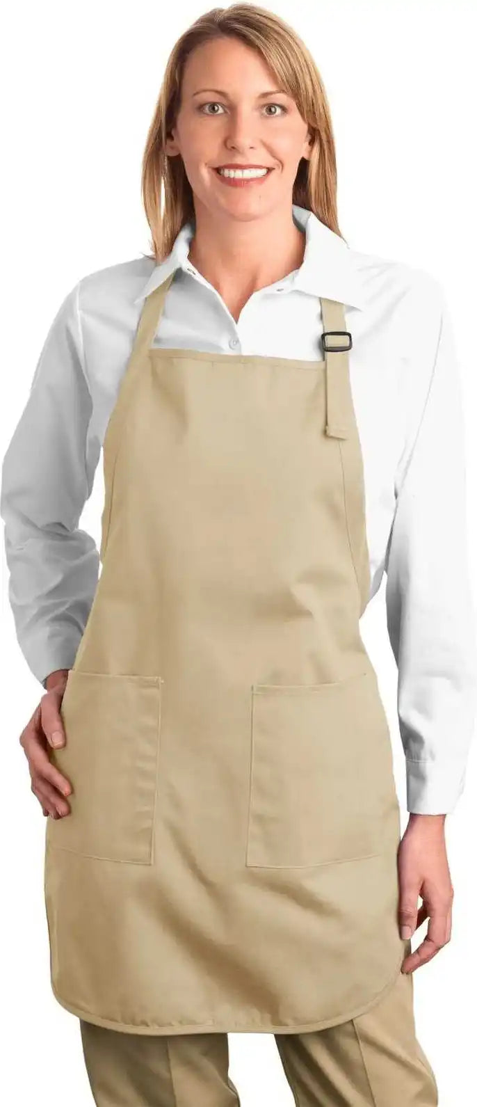 Port Authority A500 Full Length Apron with Pockets Stone Ivory / one Size Fits Most