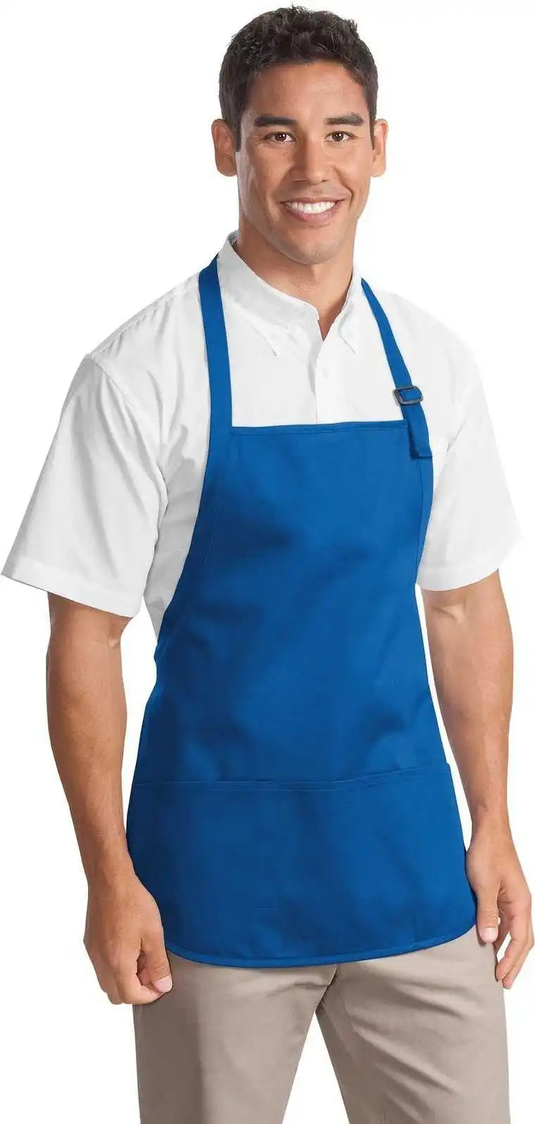 Port Authority A510 Medium Length Apron with Pouch Pockets Royal / one Size Fits Most