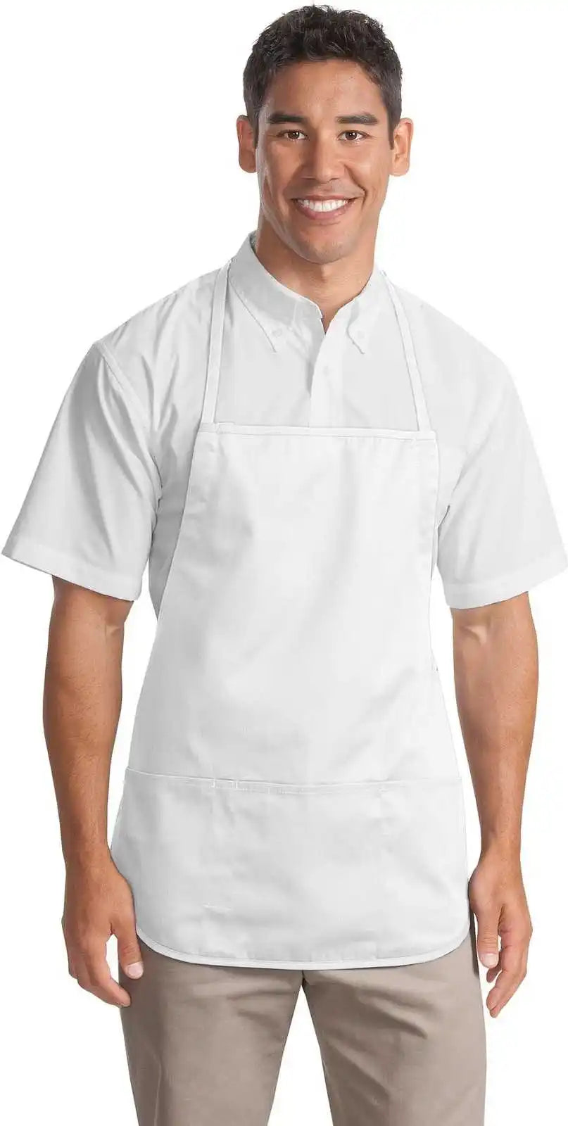 Port Authority A525 Medium-length Apron - White - one Size Fits Most