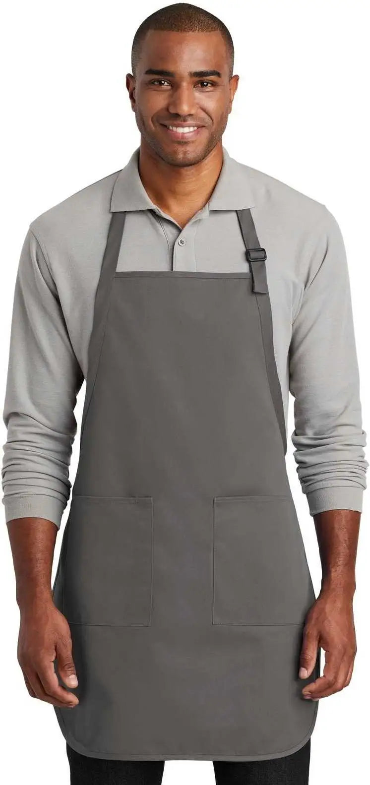 Port Authority A600 Full-length Two-pocket Bib Apron - Charcoal