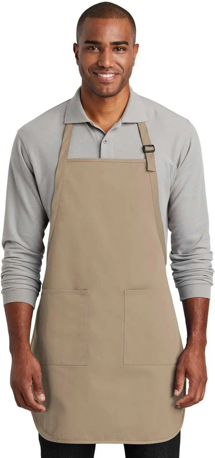 Port Authority A600 Full-length Two-pocket Bib Apron - Khaki
