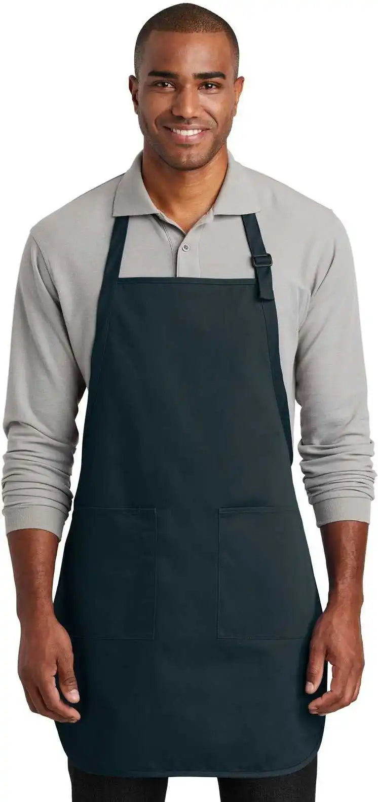 Port Authority A600 Full-length Two-pocket Bib Apron - Navy - one Size Fits Most