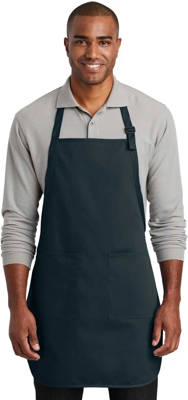 Port Authority A600 Full-length Two-pocket Bib Apron - Navy - one Size Fits Most