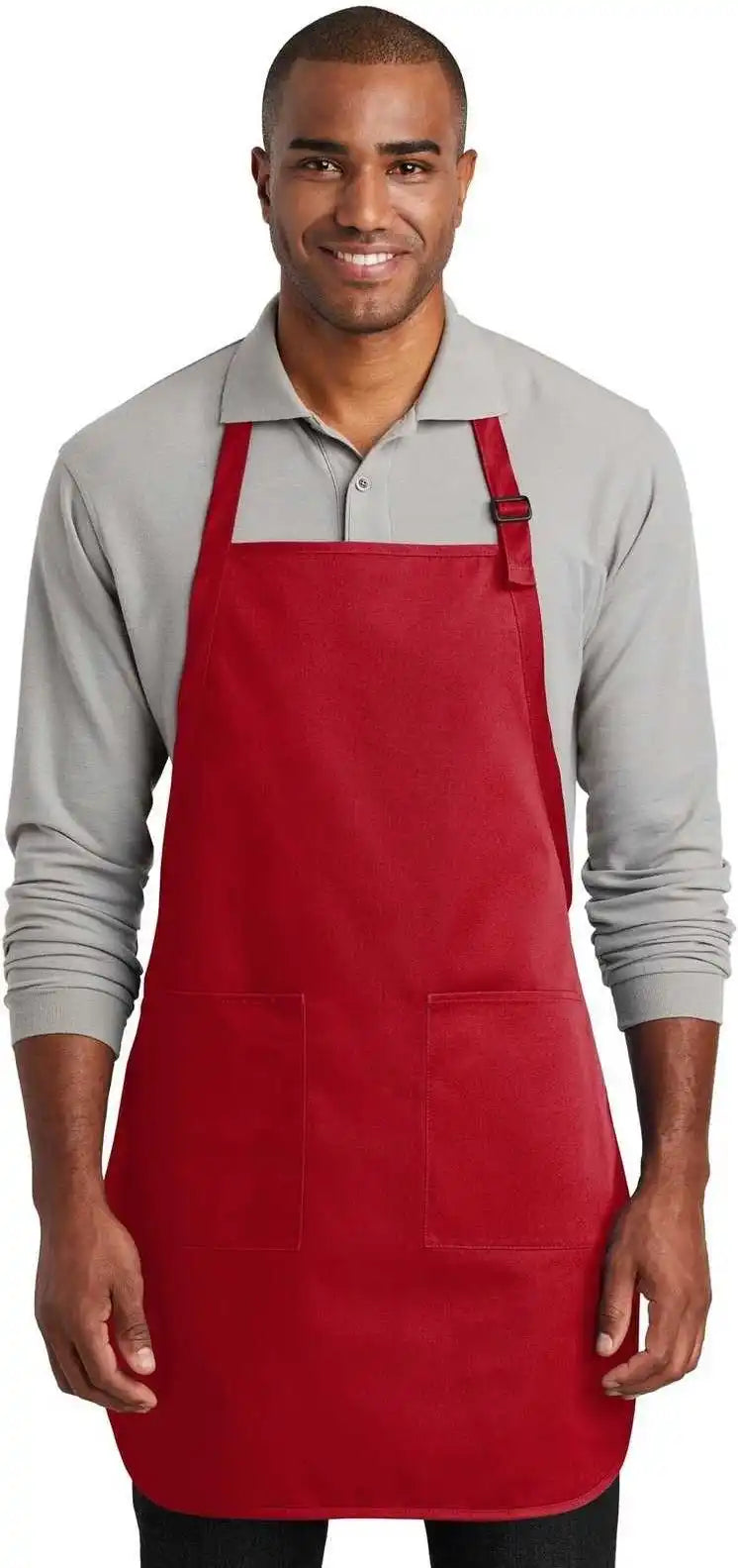 Port Authority A600 Full-length Two-pocket Bib Apron - Red - one Size Fits Most