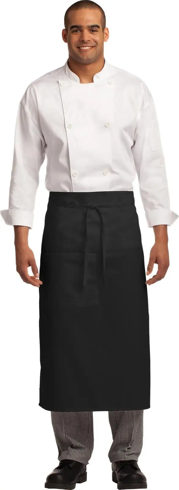 Port Authority A701 Easy Care Full Bistro Apron with Stain Release - Black / Adult Osfa