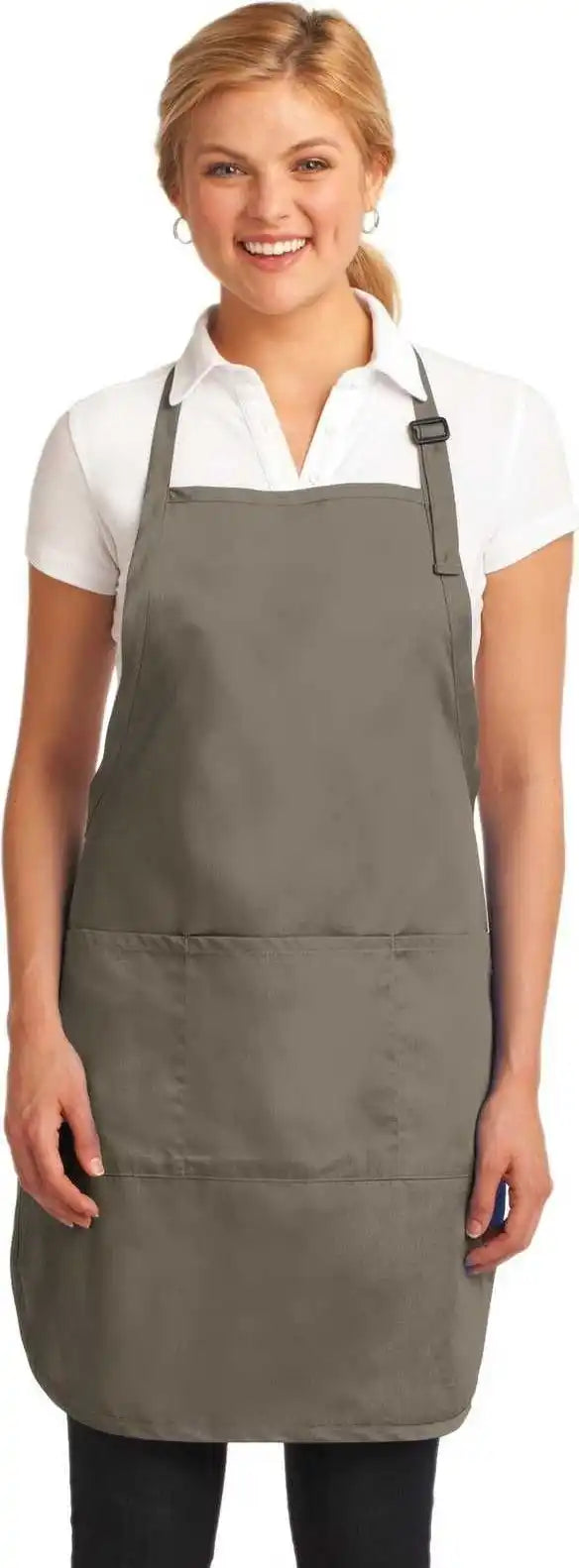 Port Authority A703 Easy Care Full Length Apron with Stain Release Khaki / one Size Fits Most