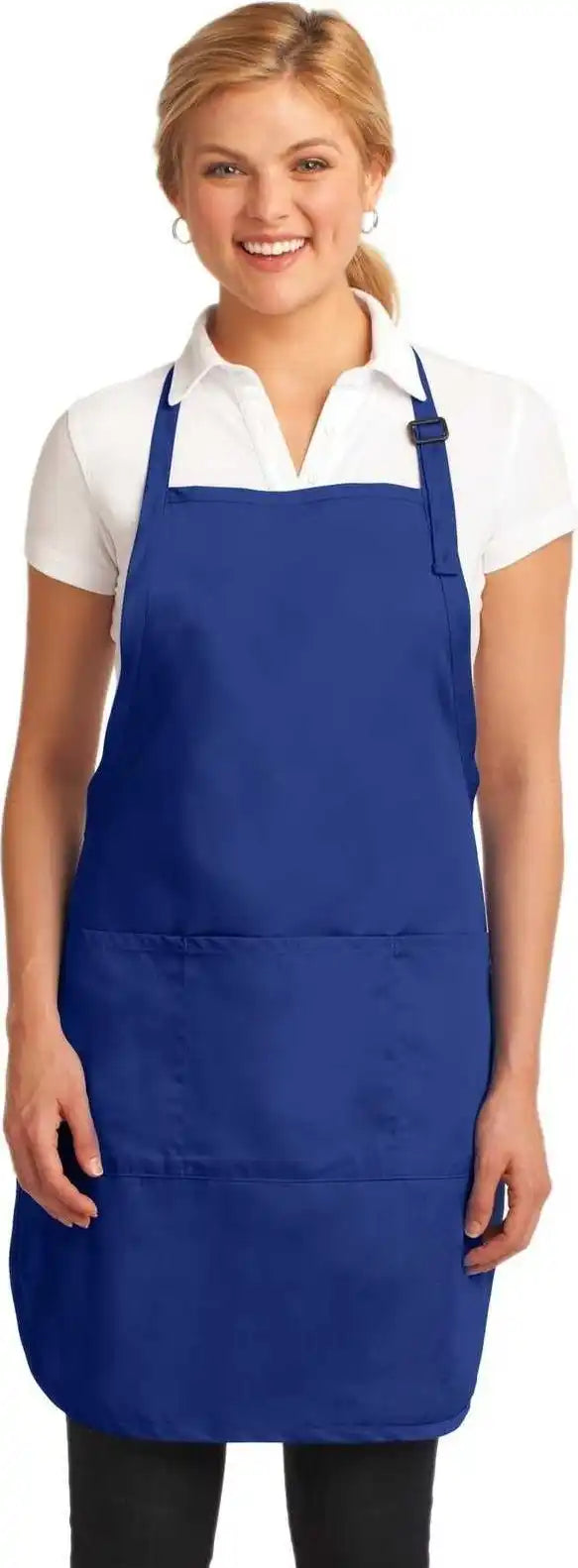 Port Authority A703 Easy Care Full-length Apron with Stain Release - Royal - one Size Fits Most