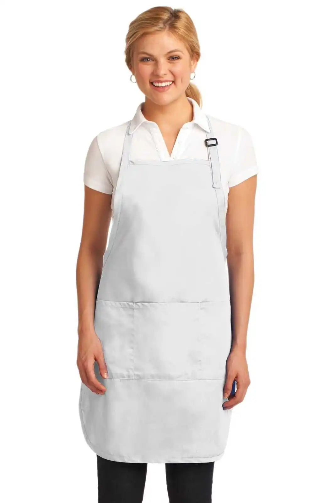 Port Authority A703 Easy Care Full-length Apron with Stain Release - White - one Size Fits Most