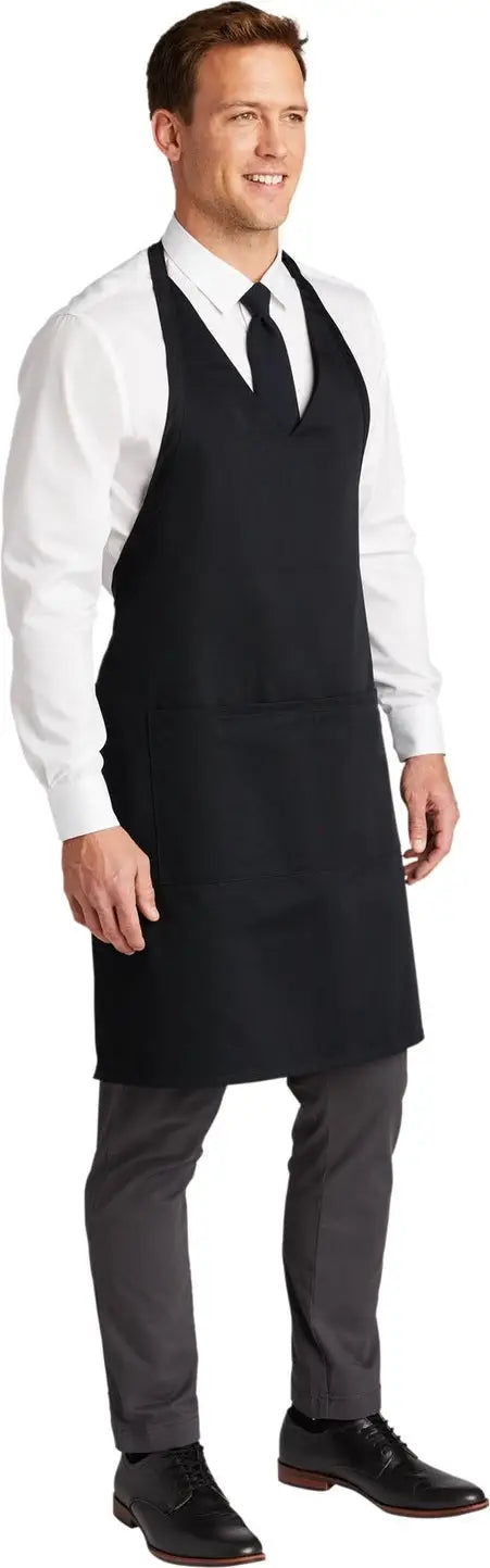 Port Authority A704 Easy Care Tuxedo Apron with Stain Release - Black / Adult Osfa