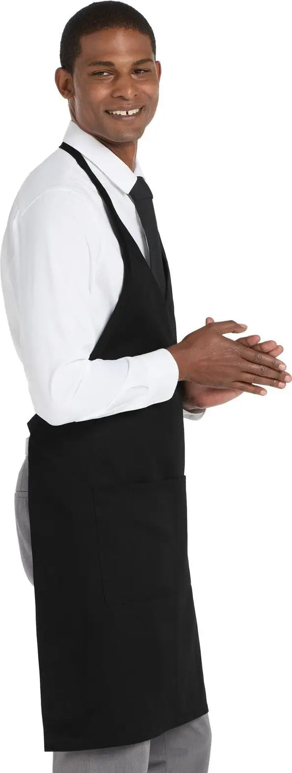 Port Authority A704 Easy Care Tuxedo Apron with Stain Release - Black / Adult Osfa