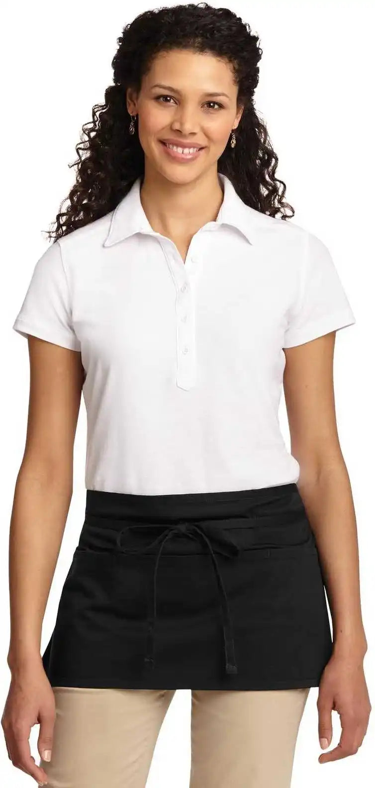 Port Authority A707 Easy Care Reversible Waist Apron with Stain Release - Black - one Size Fits Most