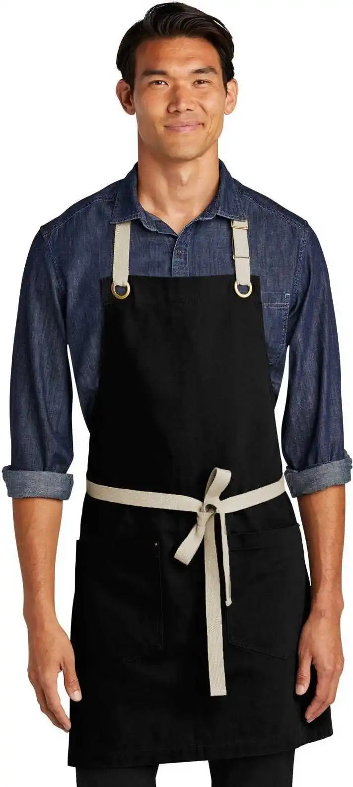 Port Authority A815 Canvas Full-length Two-pocket Apron - Black Stone - Adult Osfm