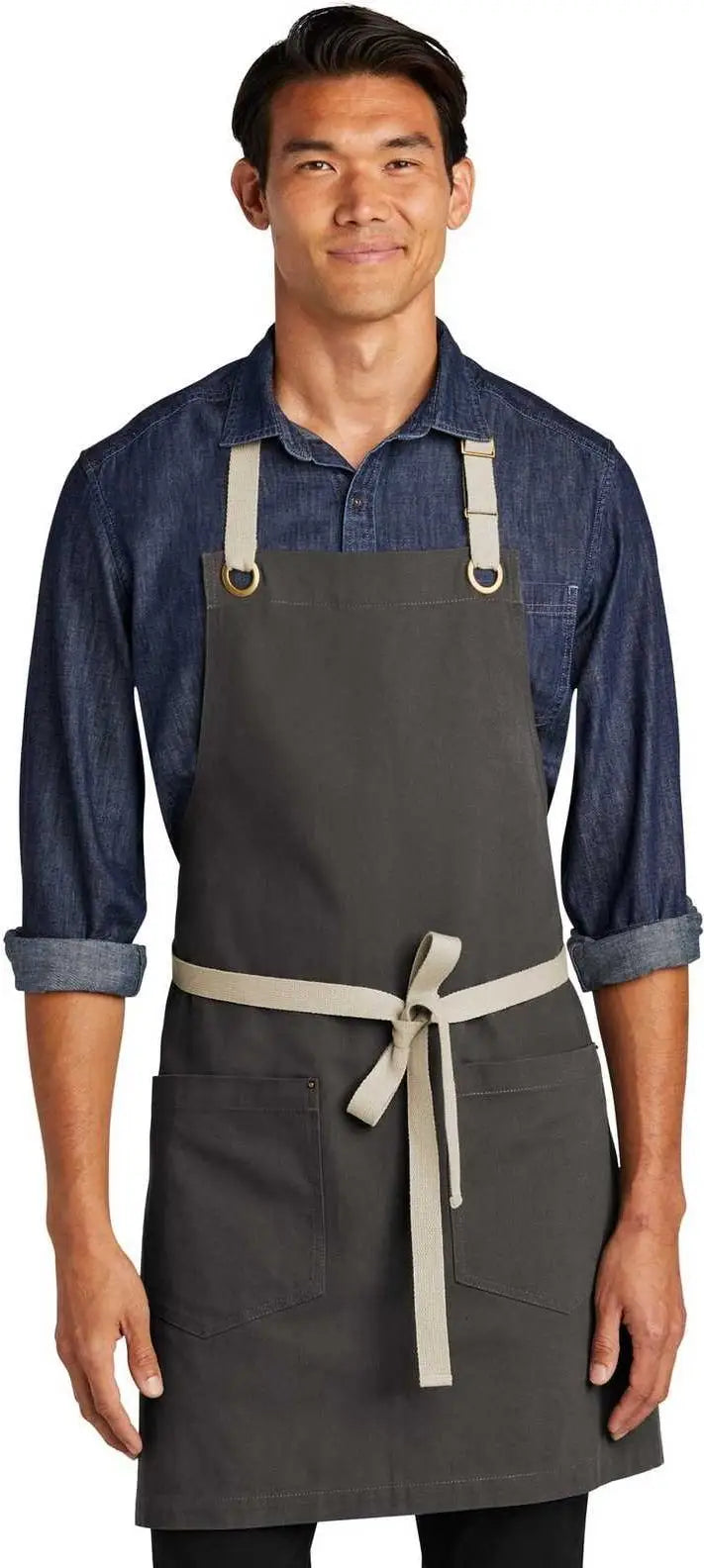 Port Authority A815 Canvas Full-length Two-pocket Apron - Magnet Stone - Dark Gray / Adult Osfm