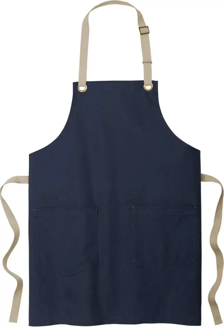 Port Authority A815 Canvas Full-length Two-pocket Apron - River Blue Navy Stone - Gray / Adult Osfm