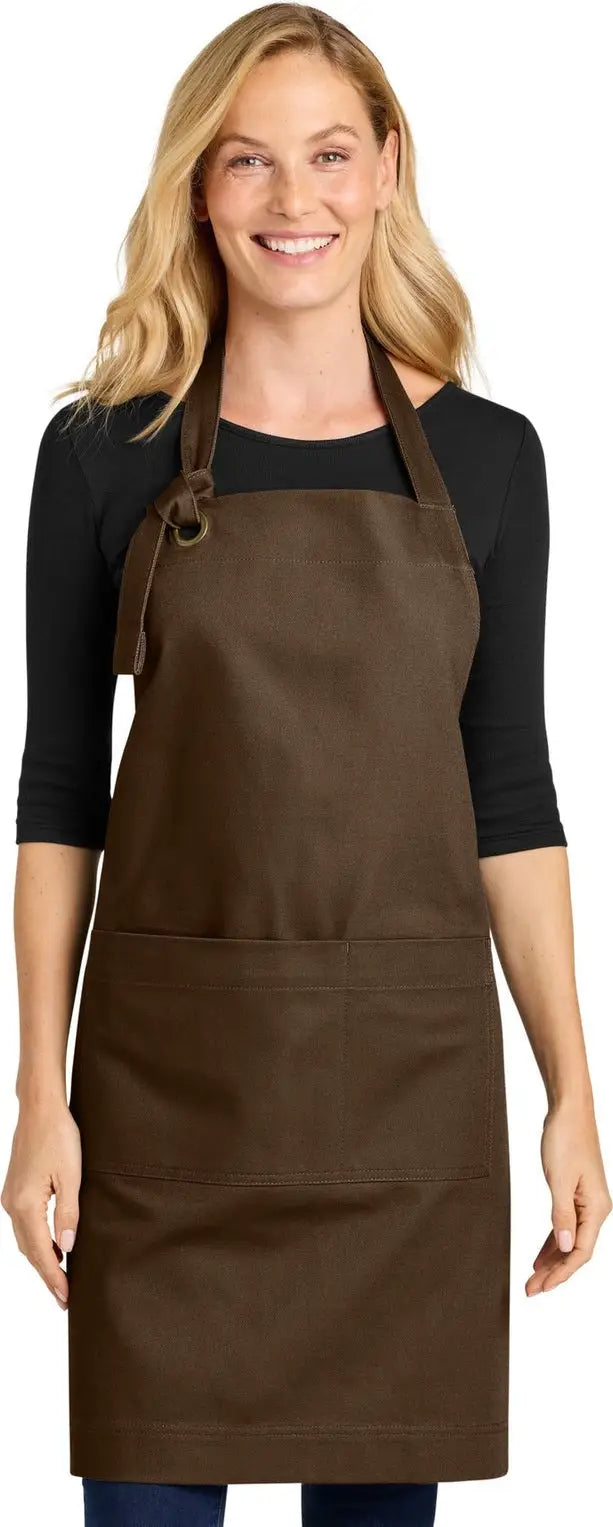 Port Authority A900 Signature Heavy Twill Bib Apron - Brown