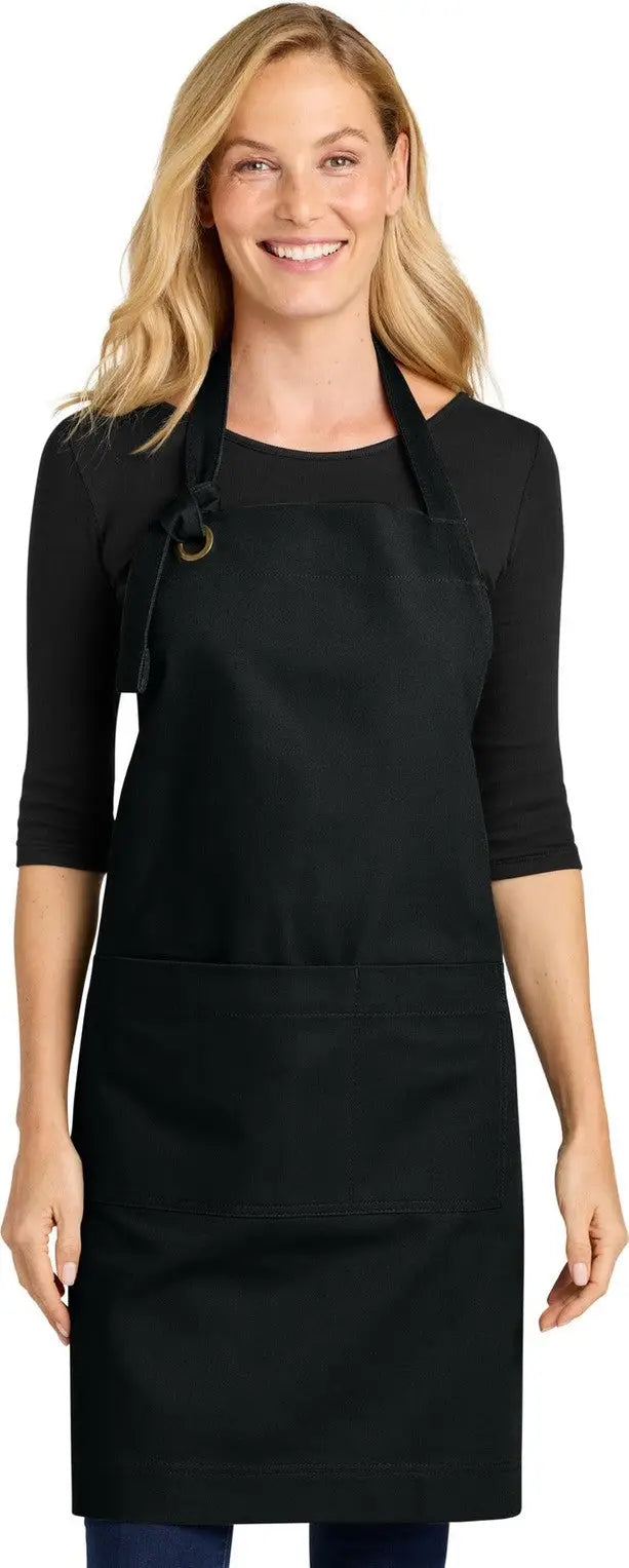 Port Authority A900 Signature Heavy Twill Bib Apron - Deep Black - Adult Osfa