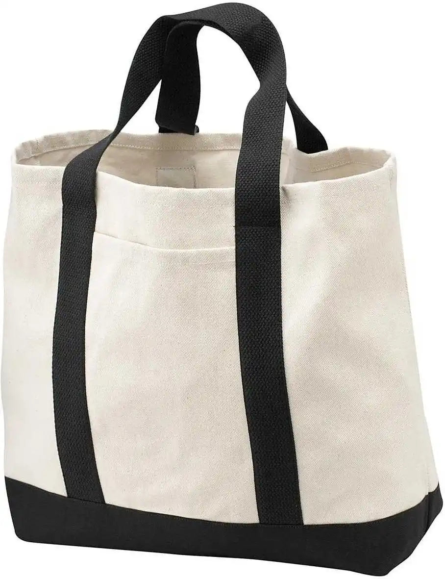 Port Authority B400 Two-tone Shopping Tote - Natural Black